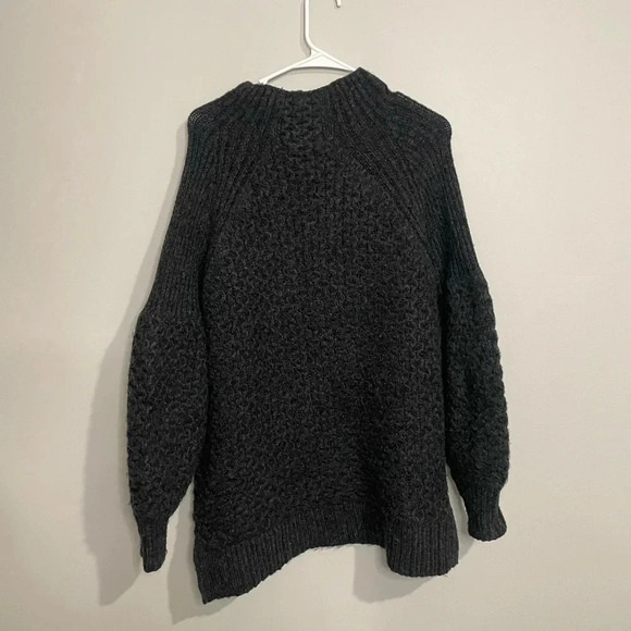 Anthropologie Bia Mock Neck Alpaca Blend Tunic Sweater in Carbon - Picture 6 of 11